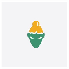 Fototapeta premium Women Eye Care concept 2 colored icon. Isolated orange and green Women Eye Care vector symbol design. Can be used for web and mobile UI/UX