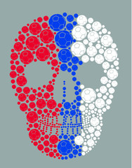 Tattoo tribal skull soccer ball print and embroidery graphic design vector art