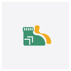 Sock concept 2 colored icon. Isolated orange and green Sock vector symbol design. Can be used for web and mobile UI/UX