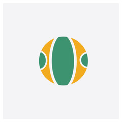 Ball concept 2 colored icon. Isolated orange and green Ball vector symbol design. Can be used for web and mobile UI/UX