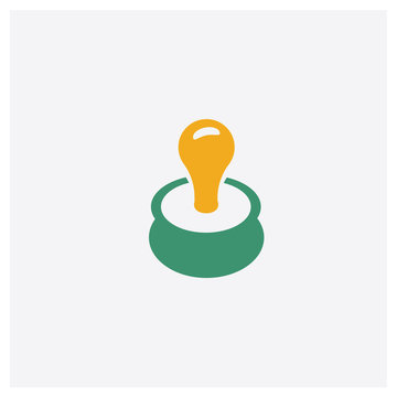Pacifier concept 2 colored icon. Isolated orange and green Pacifier vector symbol design. Can be used for web and mobile UI/UX