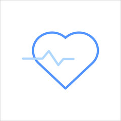 Heart cardiogram concept icon - vector heartbeat sign in thin line style