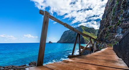 Madeira Travel: Wooden Footbridge at the Oceanside