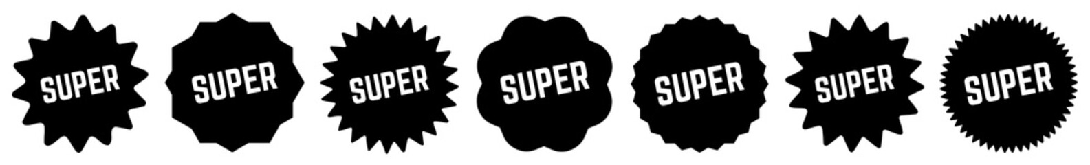 Super Tag Black | Icon | Sticker | Deal Label | Variations