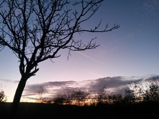 beautiful sunset with colorfully clouds 