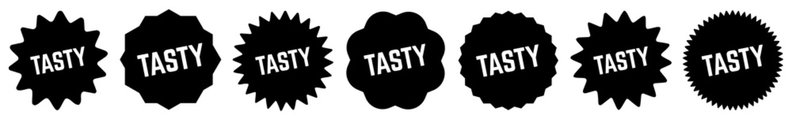 Tasty Tag Black | Icon | Sticker | Deal Label | Variations