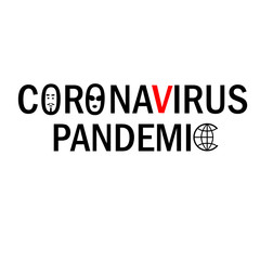 Coronavirus pandemic. People's faces, a globe, an outbreak of coronavirus diseases. Risk of infection of a large number of people . The concept of a global epidemic. Vector illustration