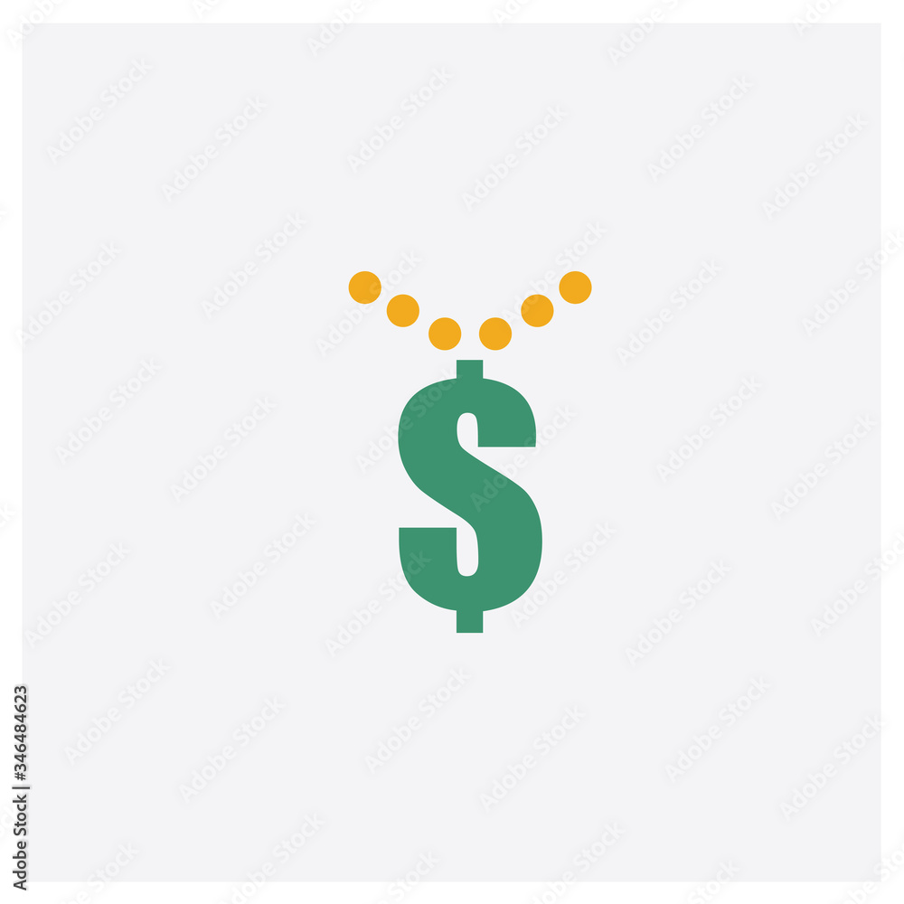 Wall mural dollar concept 2 colored icon. isolated orange and green dollar vector symbol design. can be used fo