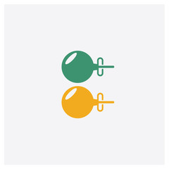 Pearl concept 2 colored icon. Isolated orange and green Pearl vector symbol design. Can be used for web and mobile UI/UX