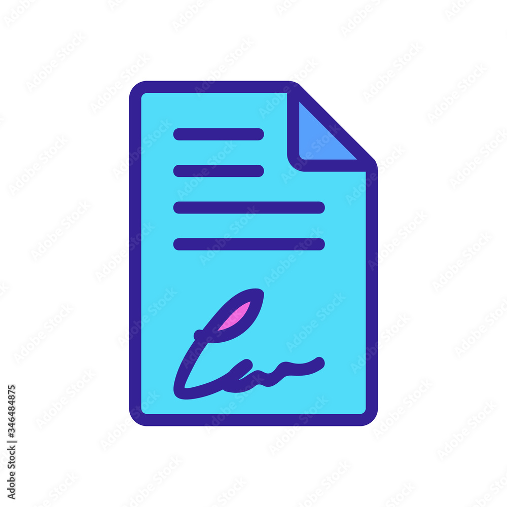Poster document with personal signature icon vector. document with personal signature sign. color symbol il