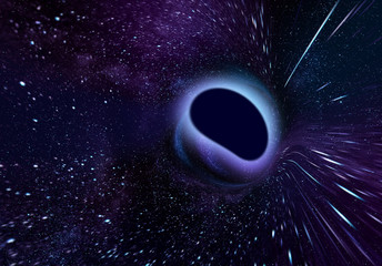 Space bending distortion near black hole