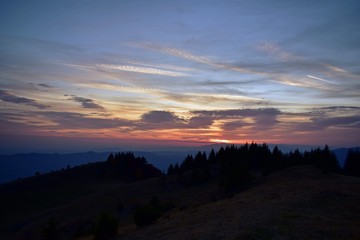 beautiful sunset with colorfully clouds 
