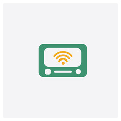 Browser concept 2 colored icon. Isolated orange and green Browser vector symbol design. Can be used for web and mobile UI/UX