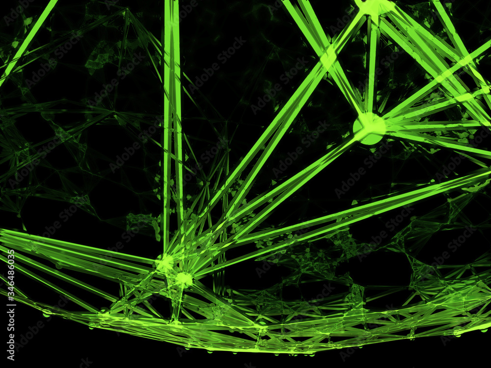 Poster abstract sphere geometry orb and polygonal lines and dots. futuristic technology (super high resolut