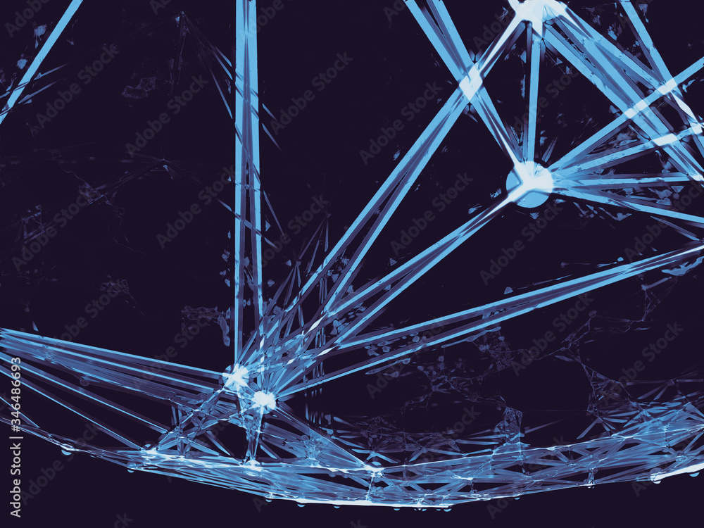 Poster abstract sphere geometry orb and polygonal lines and dots. futuristic technology (super high resolut