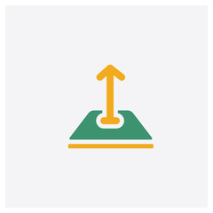 Upload concept 2 colored icon. Isolated orange and green Upload vector symbol design. Can be used for web and mobile UI/UX