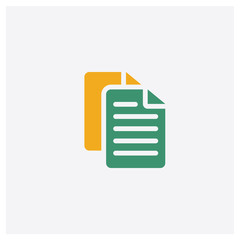 Files concept 2 colored icon. Isolated orange and green Files vector symbol design. Can be used for web and mobile UI/UX