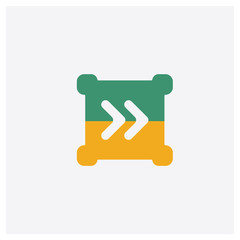 Next concept 2 colored icon. Isolated orange and green Next vector symbol design. Can be used for web and mobile UI/UX