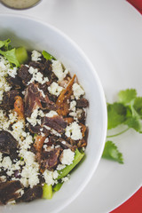 Close up image of a stunning biltong salad being served in a south african restaurant
