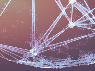 Abstract sphere geometry orb and polygonal lines and dots. Futuristic Technology (super high resolution)