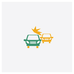 Accident concept 2 colored icon. Isolated orange and green Accident vector symbol design. Can be used for web and mobile UI/UX