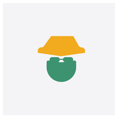 Anonymity concept 2 colored icon. Isolated orange and green Anonymity vector symbol design. Can be used for web and mobile UI/UX