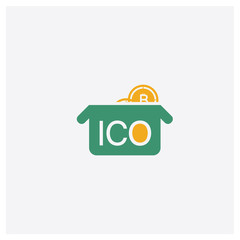 Ico concept 2 colored icon. Isolated orange and green Ico vector symbol design. Can be used for web and mobile UI/UX