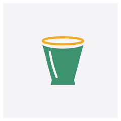 Wide Glass concept 2 colored icon. Isolated orange and green Wide Glass vector symbol design. Can be used for web and mobile UI/UX