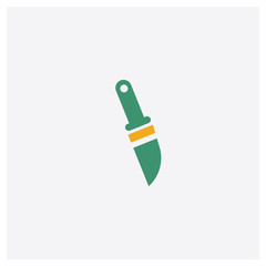 Butcher Knife concept 2 colored icon. Isolated orange and green Butcher Knife vector symbol design. Can be used for web and mobile UI/UX