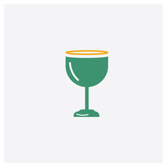Cup concept 2 colored icon. Isolated orange and green Cup vector symbol design. Can be used for web and mobile UI/UX