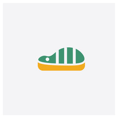 Beef Chop concept 2 colored icon. Isolated orange and green Beef Chop vector symbol design. Can be used for web and mobile UI/UX