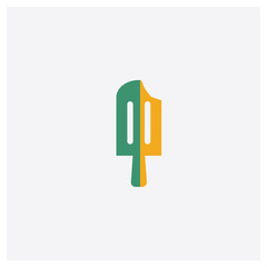 Ice Pop concept 2 colored icon. Isolated orange and green Ice Pop vector symbol design. Can be used for web and mobile UI/UX