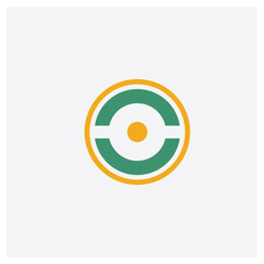 Pie chart concept 2 colored icon. Isolated orange and green Pie chart vector symbol design. Can be used for web and mobile UI/UX