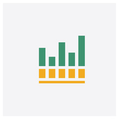 Bar chart concept 2 colored icon. Isolated orange and green Bar chart vector symbol design. Can be used for web and mobile UI/UX