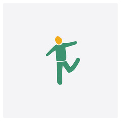 Stick Man Running concept 2 colored icon. Isolated orange and green Stick Man Running vector symbol design. Can be used for web and mobile UI/UX