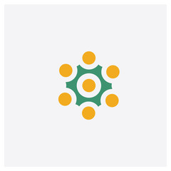 Diagram concept 2 colored icon. Isolated orange and green Diagram vector symbol design. Can be used for web and mobile UI/UX