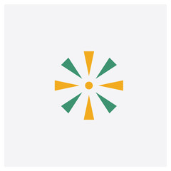 Loading concept 2 colored icon. Isolated orange and green Loading vector symbol design. Can be used for web and mobile UI/UX
