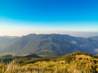 View from peak of Yangmingshannational park, Seven 7 star peak, national park, travel in Taipei Taiwan Asia