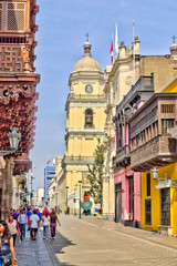Fototapeta na wymiar Lima, Peru : Colonial center, HDR Image