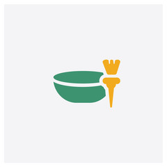 Tint Bowl concept 2 colored icon. Isolated orange and green Tint Bowl vector symbol design. Can be used for web and mobile UI/UX