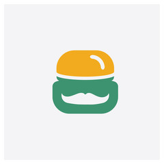 Moustache Product concept 2 colored icon. Isolated orange and green Moustache Product vector symbol design. Can be used for web and mobile UI/UX
