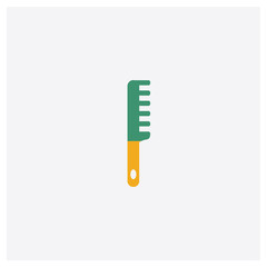 One Comb concept 2 colored icon. Isolated orange and green One Comb vector symbol design. Can be used for web and mobile UI/UX
