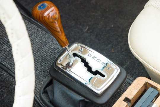 BERLIN - MAY 11: The handle automatic transmission Mercedes-Benz W113, 26th Oldtimer-Tage Berlin-Brandenburg, May 11, 2013 Berlin, Germany