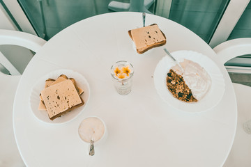 breakfast on the table