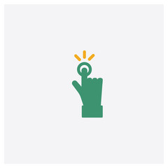 Tap concept 2 colored icon. Isolated orange and green Tap vector symbol design. Can be used for web and mobile UI/UX