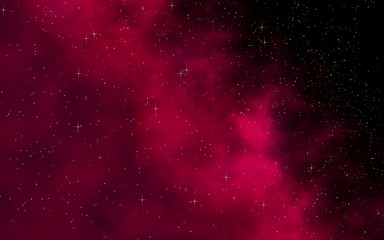 Colorful and beautiful space background. Outer space. Starry outer space texture. Templates, red background. 3D illustration