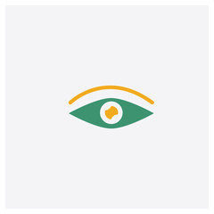 Eye concept 2 colored icon. Isolated orange and green Eye vector symbol design. Can be used for web and mobile UI/UX