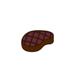 Barbecue grill steak vector icon