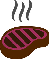 Barbecue grill steak vector icon