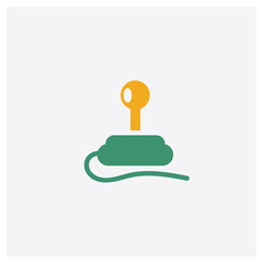 Joystick concept 2 colored icon. Isolated orange and green Joystick vector symbol design. Can be used for web and mobile UI/UX
